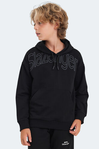 Slazenger LETTO Unisex Kids Sweatshirt Black - Thumbnail