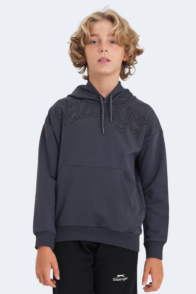 Slazenger LETTO Unisex Kids Sweatshirt Dark Grey