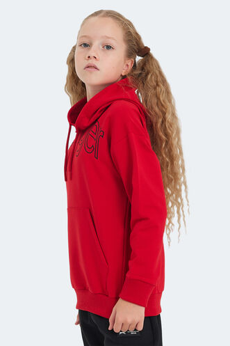 Slazenger LETTO Unisex Kids Sweatshirt Red - Thumbnail