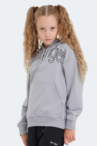 Slazenger LETTO Unisex Kids Sweatshirt Stone Grey - Thumbnail