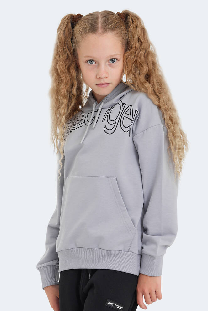 Slazenger LETTO Unisex Kids Sweatshirt Stone Grey