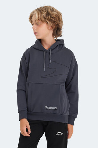 Slazenger LINK Unisex Çocuk Sweatshirt Koyu Gri - Thumbnail