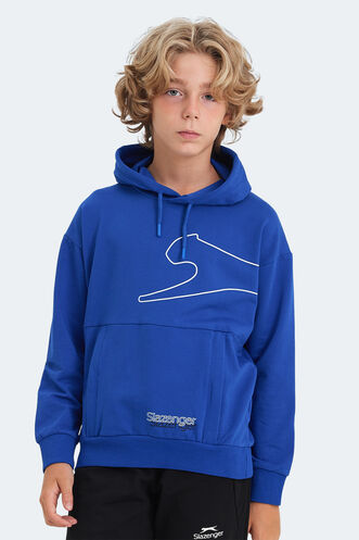 Slazenger LINK Unisex Çocuk Sweatshirt Saks Mavi - Thumbnail