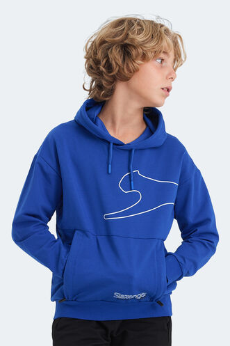 Slazenger LINK Unisex Çocuk Sweatshirt Saks Mavi - Thumbnail