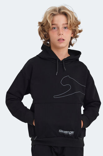 Slazenger LINK Unisex Çocuk Sweatshirt Siyah - Thumbnail