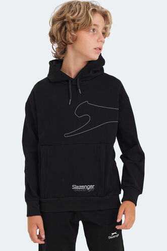 Slazenger LINK Unisex Çocuk Sweatshirt Siyah - Thumbnail