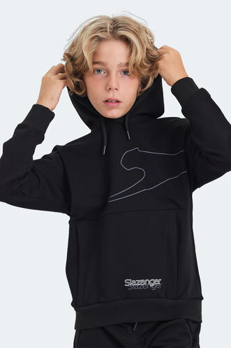 Slazenger LINK Unisex Çocuk Sweatshirt Siyah - Thumbnail