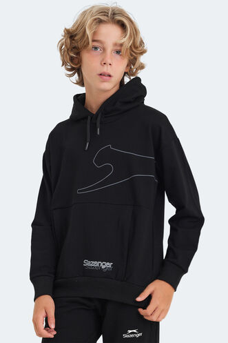 Slazenger LINK Unisex Çocuk Sweatshirt Siyah - Thumbnail