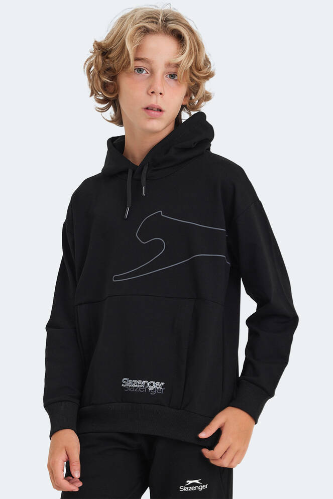 Slazenger LINK Unisex Çocuk Sweatshirt Siyah