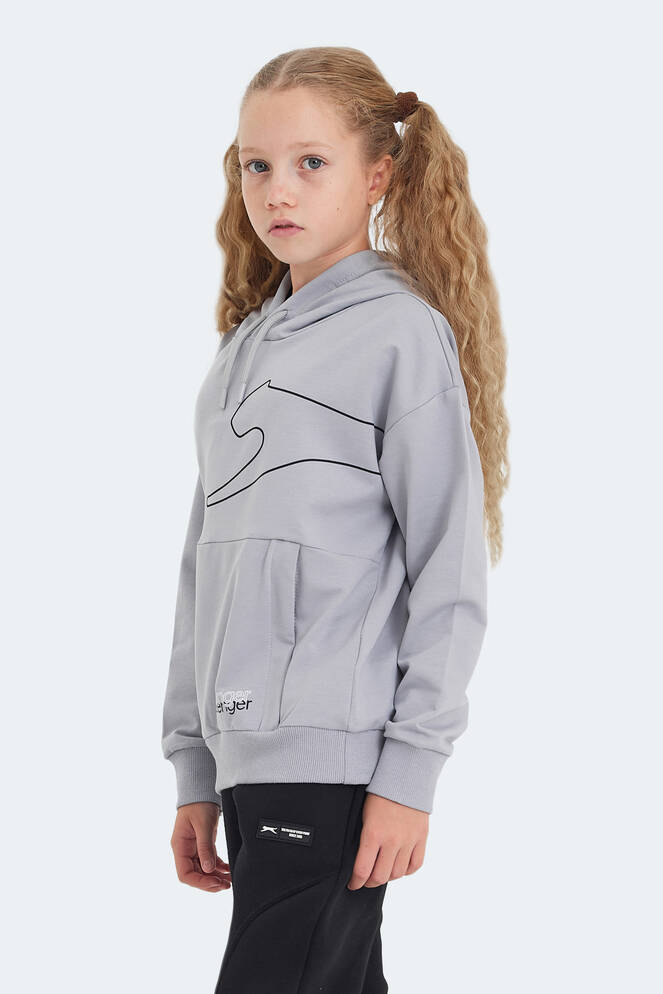 Slazenger LINK Unisex Çocuk Sweatshirt Taş Gri