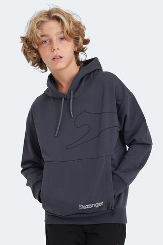 Slazenger LINK Unisex Kids Sweatshirt Dark Grey - Thumbnail