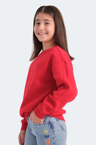 Slazenger LOGAN Girls' Sweatshirt Red - Thumbnail