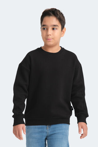 Slazenger LOGAN Unisex Kids Sweatshirt Black - Thumbnail