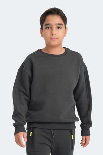 Slazenger - Slazenger LOGAN Unisex Kids Sweatshirt Dark Grey