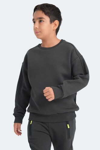 Slazenger LOGAN Unisex Kids Sweatshirt Dark Grey - Thumbnail