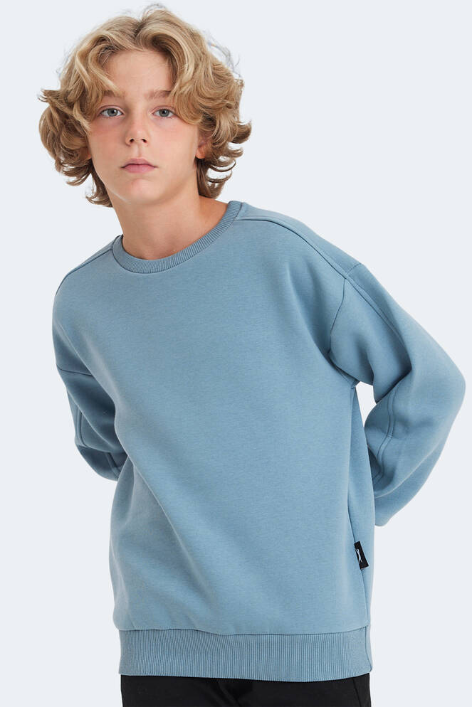 Slazenger LOGAN Unisex Çocuk Sweatshirt Mavi