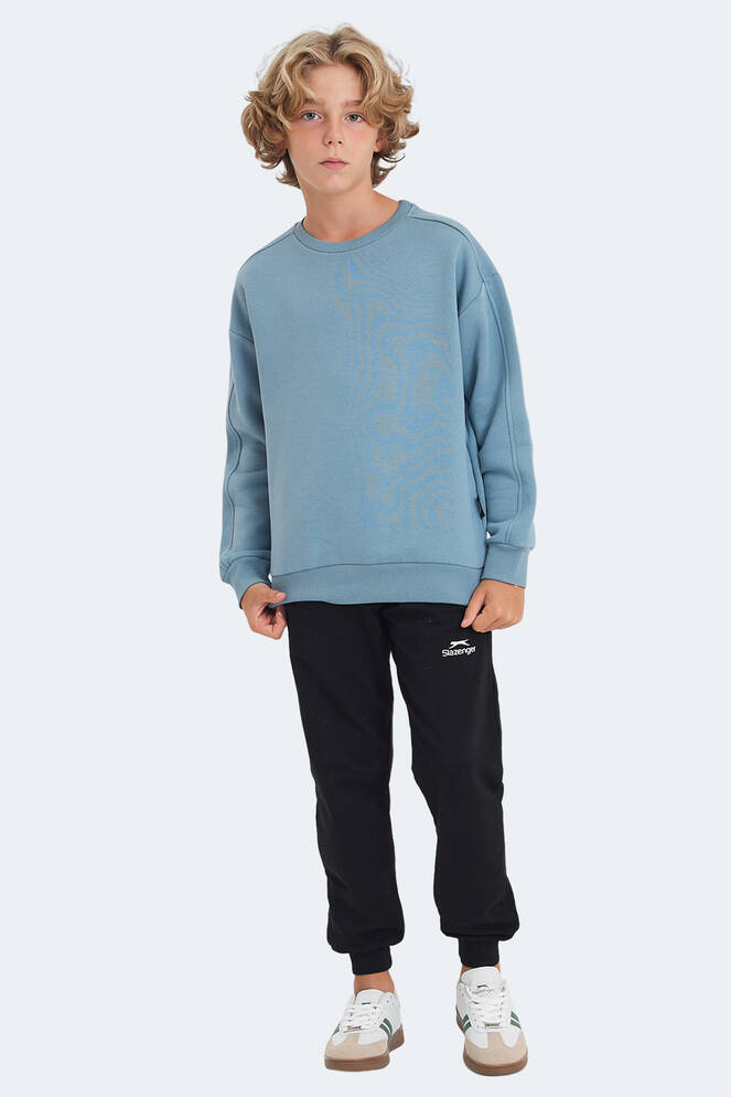 Slazenger LOGAN Unisex Çocuk Sweatshirt Mavi