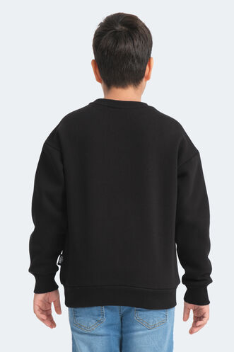 Slazenger LOGAN Unisex Çocuk Sweatshirt Siyah - Thumbnail