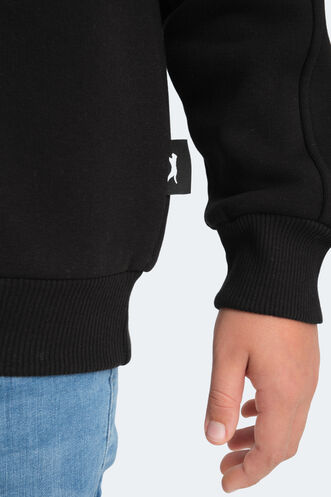 Slazenger LOGAN Unisex Çocuk Sweatshirt Siyah - Thumbnail