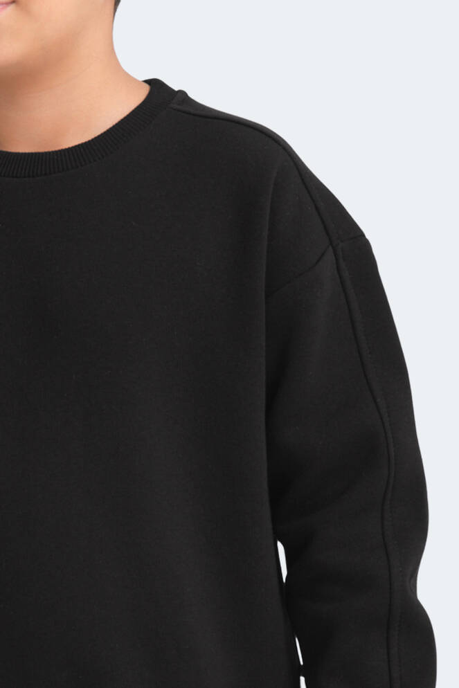 Slazenger LOGAN Unisex Çocuk Sweatshirt Siyah