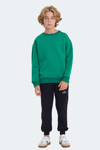 Slazenger LOGAN Unisex Çocuk Sweatshirt Yeşil - Thumbnail