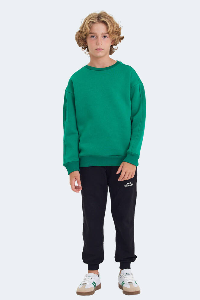 Slazenger LOGAN Unisex Çocuk Sweatshirt Yeşil