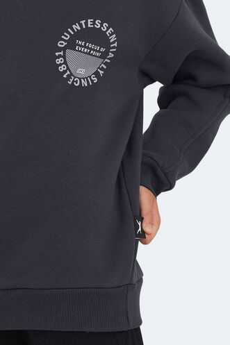 Slazenger LONE Unisex Çocuk Sweatshirt Koyu Gri - Thumbnail