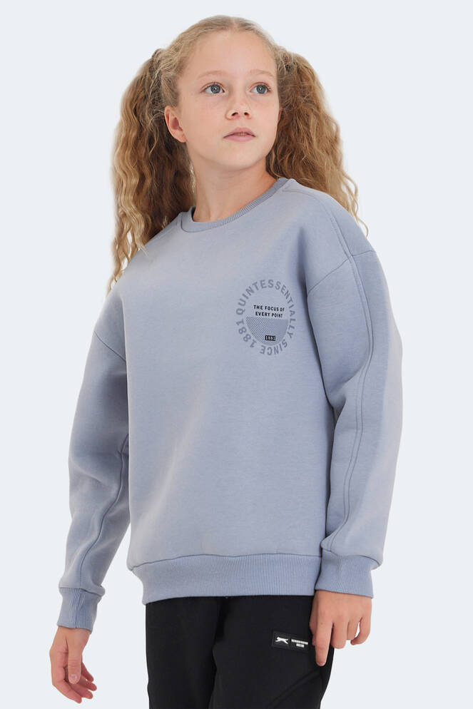 Slazenger LONE Unisex Çocuk Sweatshirt Taş Gri