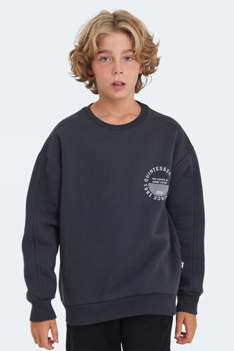 Slazenger - Slazenger LONE Unisex Kids Sweatshirt Dark Grey