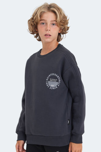 Slazenger LONE Unisex Kids Sweatshirt Dark Grey - Thumbnail