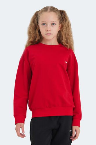 Slazenger - Slazenger LUPPA Unisex Çocuk Sweatshirt Kırmızı