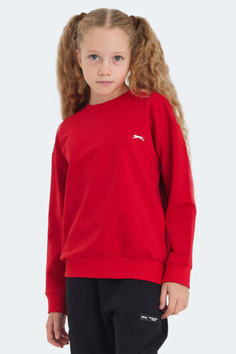 Slazenger LUPPA Unisex Çocuk Sweatshirt Kırmızı - Thumbnail