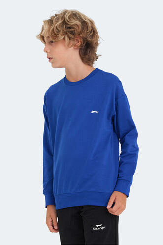 Slazenger LUPPA Unisex Çocuk Sweatshirt Saks Mavi - Thumbnail