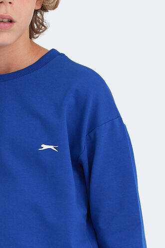 Slazenger LUPPA Unisex Çocuk Sweatshirt Saks Mavi - Thumbnail