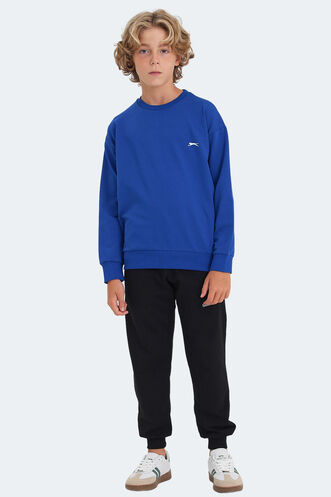 Slazenger LUPPA Unisex Çocuk Sweatshirt Saks Mavi - Thumbnail