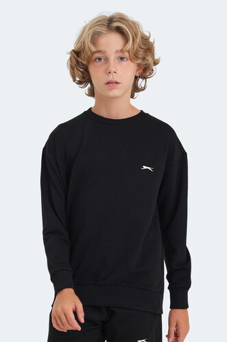 Slazenger LUPPA Unisex Çocuk Sweatshirt Siyah - Thumbnail