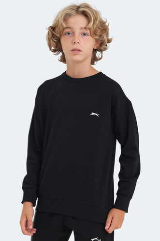 Slazenger LUPPA Unisex Çocuk Sweatshirt Siyah - Thumbnail