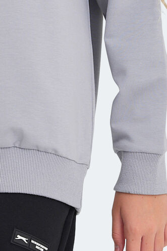 Slazenger LUPPA Unisex Çocuk Sweatshirt Taş Gri - Thumbnail