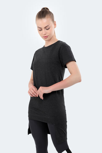 Slazenger - Slazenger MINATO Kadın Kısa Kollu T-Shirt Koyu Gri