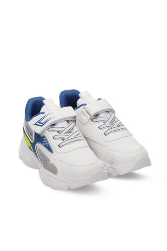 Slazenger NABIL Unisex Kids Sneaker Shoes White - Royal Blue - Thumbnail