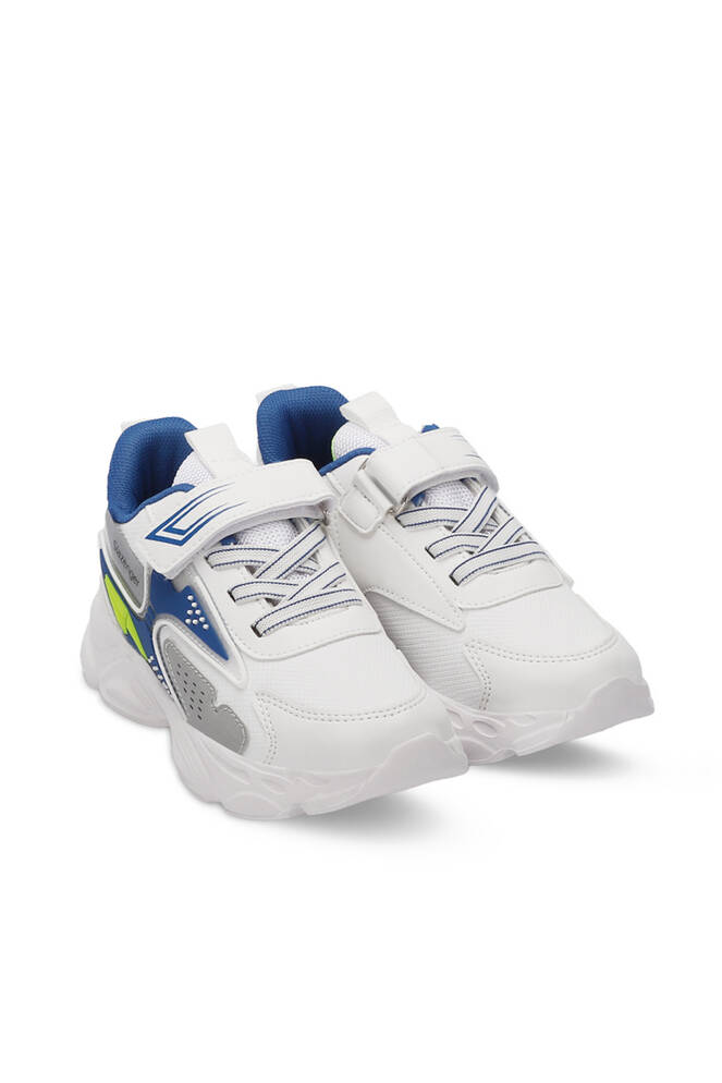 Slazenger NABIL Unisex Kids Sneaker Shoes White - Royal Blue