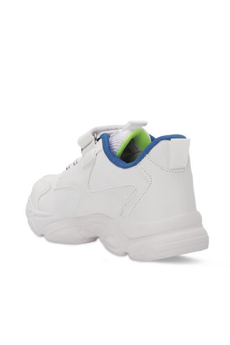 Slazenger NABIL Unisex Kids Sneaker Shoes White - Royal Blue - Thumbnail