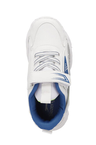 Slazenger NABIL Unisex Kids Sneaker Shoes White - Royal Blue - Thumbnail