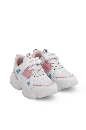 Slazenger NELSON Girls' Kids' Sneaker Shoes White - Pink - Thumbnail