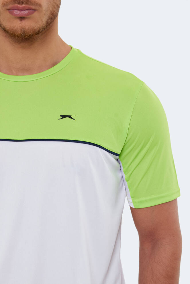 Slazenger OBSERVE Erkek Kısa Kollu T-Shirt Beyaz - Yeşil