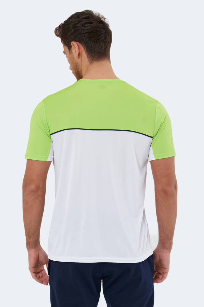 Slazenger OBSERVE Erkek Kısa Kollu T-Shirt Beyaz - Yeşil