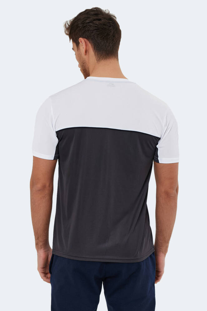 Slazenger OBSERVE Men's Short Sleeve T-Shirt Dark Gray - White