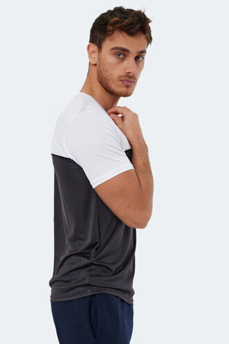 Slazenger OBSERVE Men's Short Sleeve T-Shirt Dark Gray - White - Thumbnail