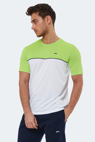 Slazenger OBSERVE Men's Short Sleeve T-Shirt White - Green - Thumbnail