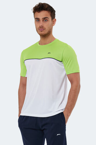 Slazenger OBSERVE Men's Short Sleeve T-Shirt White - Green - Thumbnail